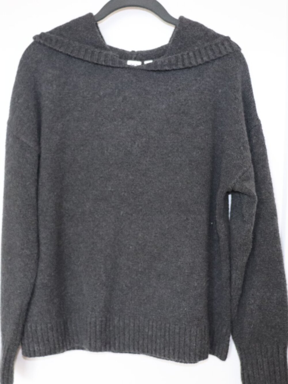 GAP Hooded Knit Sweater Charcoal Gray Size M